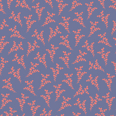 Pink Foliage Pattern on a Purple Background