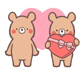 バレンタインのカップルクマ