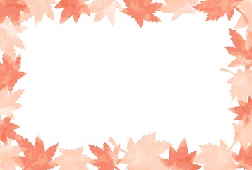 綺麗な水彩のモミジのフレーム素材