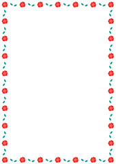 장미꽃과 나뭇잎의 프레임 