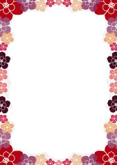 여러가지 색상의 예쁜 꽃 패턴 프레임