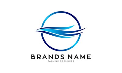 Blue wave elegant logo design