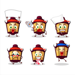 Mascot design style of halloween lamp character as an attractive supporter