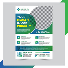 Medical dental healthcare doctor promotion flyer brochure