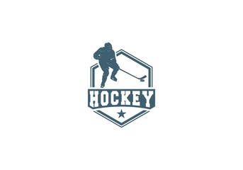 Hockey Logo Template. Vector Design in white background