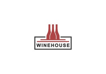 wine house logo, vector in white background