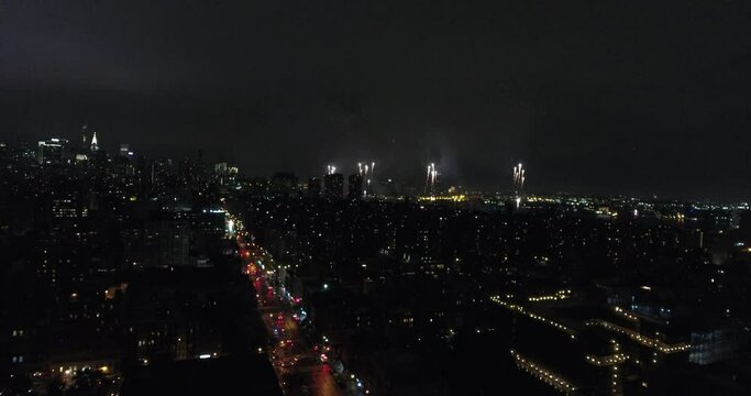 Aerial footage of Stunning NYC Fireworks on the 4th of July 