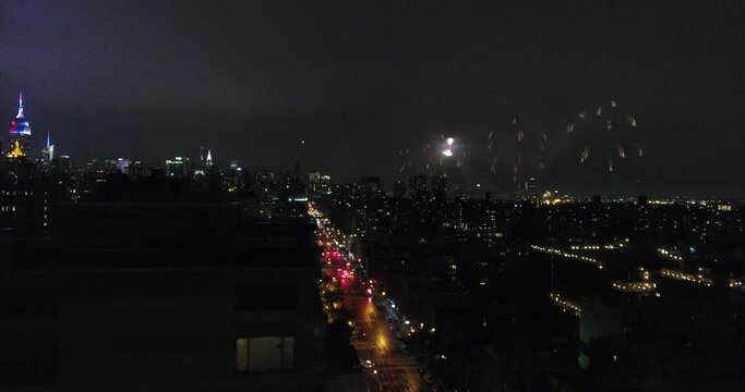 Aerial footage of Stunning NYC Fireworks on the 4th of July 