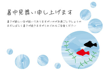 暑中見舞いのはがき　金魚