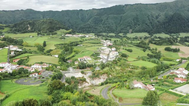 Steaming thermal springs of Caldeiras das Furnas, Sao Miguel Island, Azores