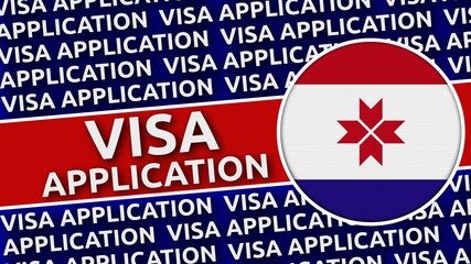 Mordovia Circular Flag with Visa Application Titles - 3D Illustration