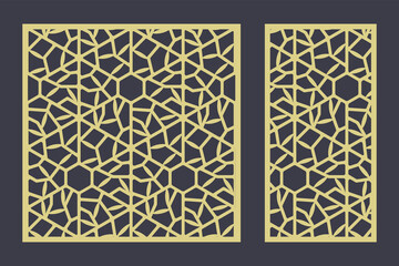 Decorative card for cutting panel hexagon lines