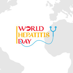 World hepatitis day logo vector illustration template - obrazy, fototapety, plakaty