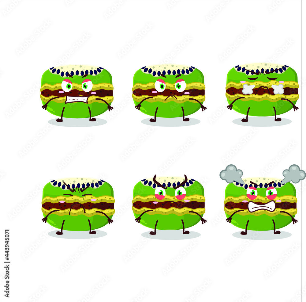 Canvas Prints kiwi macaron cartoon character with various angry expressions. vector illustration