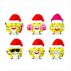 Santa Claus emoticons with mango macaron cartoon character. Vector illustration