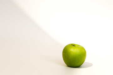 green apple on white background