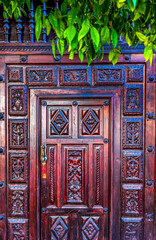 Colorful Wooden Door Santa Cruz Garden District Seville Spain
