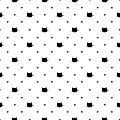 Seamless pattern with cat pattern, suitable for destroying fabrics or backgrounds.