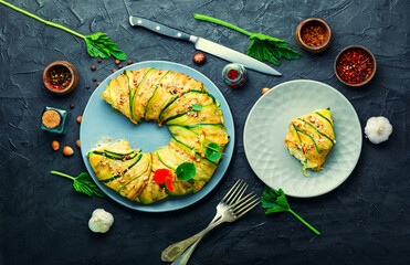 Vegetable terrine of zucchini