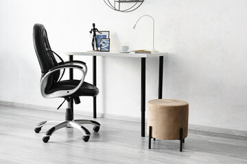 Interior of stylish room with modern workplace