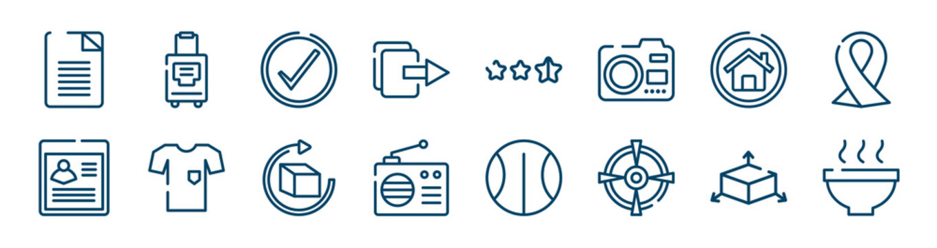 icons set such as luggage, , home, id card, order, 3d outline vector signs. symbol, logo illustration. linear style icons set. pixel perfect vector
