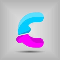 Letter font icon and logo template. New design and elegant typographic concept. Multy Colour. File EPS.