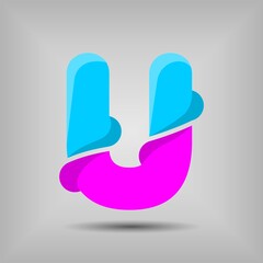 Letter font icon and logo template. New design and elegant typographic concept. Multy Colour. File EPS.