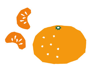 みかん　レトロなかわいいイラスト