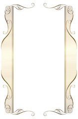 Gold metallic textured frame illustration, vintage, elegant plaque, decorative background.