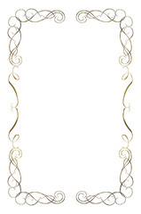 ゴールドメタリックの質感の飾り罫フレーム, ビンテージ, エレガントな飾り罫, 背景バックグラウンド