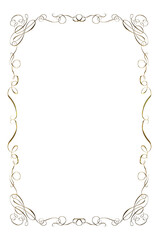 ゴールドメタリックの質感の飾り罫フレーム, ビンテージ, エレガントな飾り罫, 背景バックグラウンド