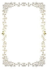 ゴールドメタリックの質感の飾り罫フレーム, ビンテージ, エレガントな飾り罫, 背景バックグラウンド