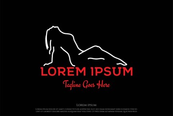 Obraz premium Hot Sexy Woman Lady Girl Silhouette for Bar Strip Dancer Club Logo Design Vector