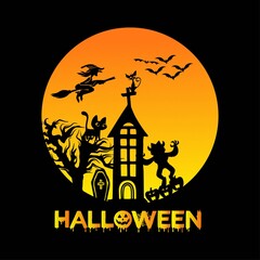 Creative Happy Halloween T-Shirt Vector Design