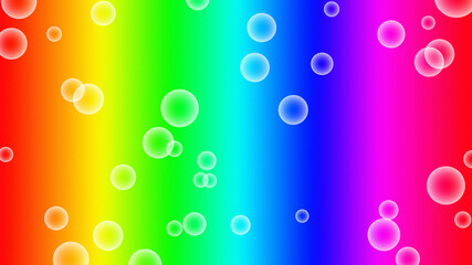 Bubbles on rainbow color gradient background