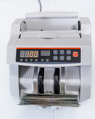 Cash electronic banking counter. Machine for counting money.