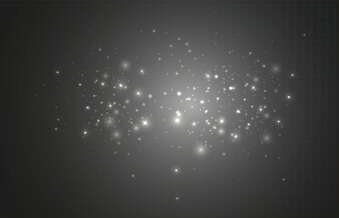 Obraz premium Glowing light effect with many glitter particles isolated on transparent background. Vector star cloud with dust. 