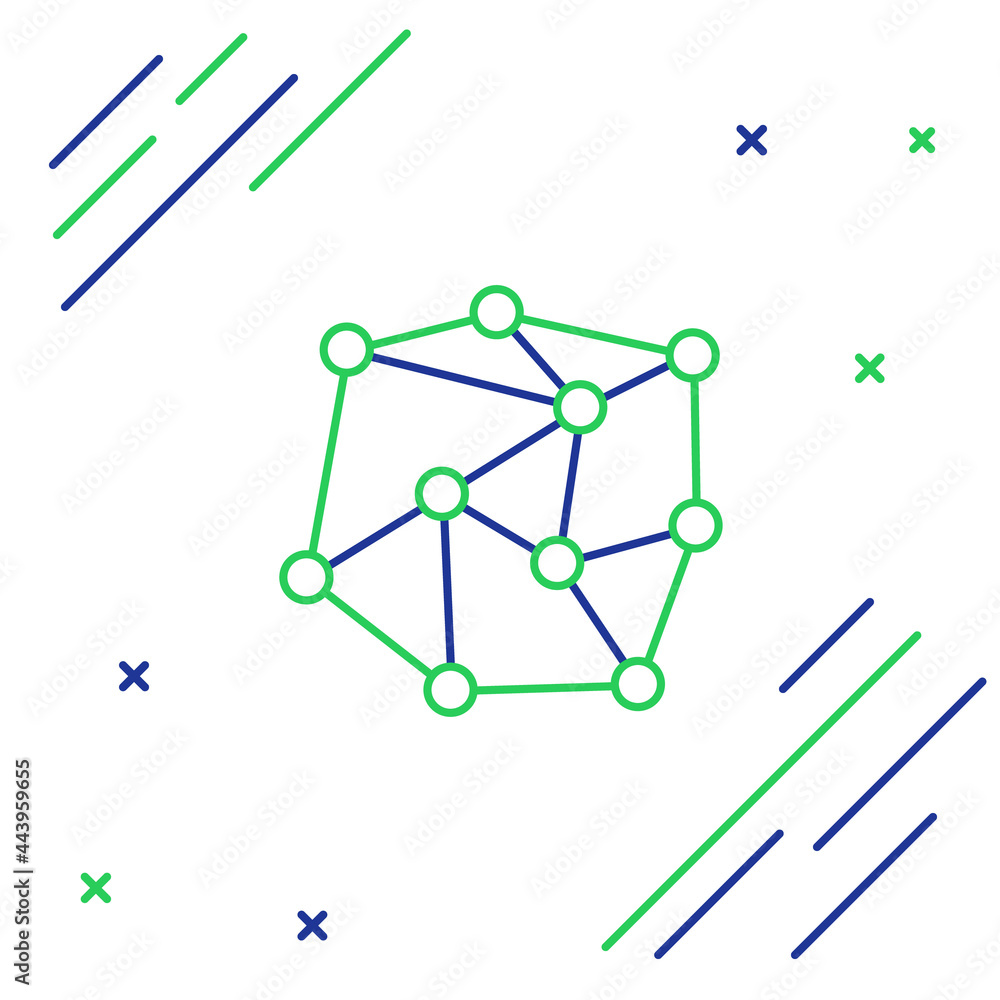 Poster line neural network icon isolated on white background. artificial intelligence. colorful outline con