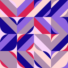Abstract geometric vector seamless pattern. Contemporary design with simple  shapes . Colorful background with mosaic in retro or scandinavian style.