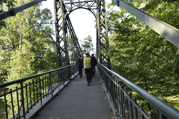 Fototapeta premium iron bridge over the river