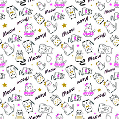 pattern with pritty kittens