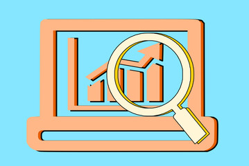  tablet business  chart icon line.isolated background