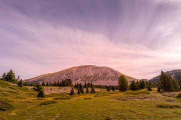 Vue sur le Grand Veymont, sommet du Vercors