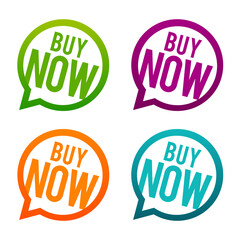 Buy now Buttons on white Background.