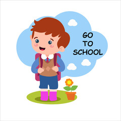 Little boy character playing activity vector template design illustration