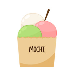Mochi vector. Mochi on white background.