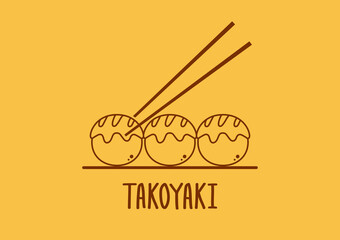 Takoyaki logo design. Takoyaki symbol vector. Takoyaki is japanese food.