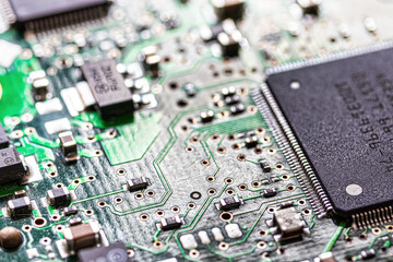 Microchips integrated on the board.