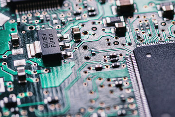 Microchips integrated on the board.