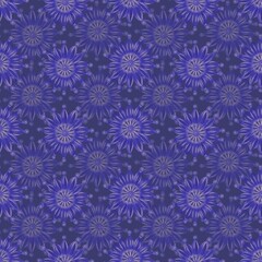 Fototapeta na wymiar Watercolor purple wheel flower seamless pattern.